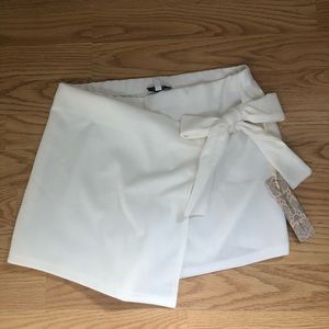 White Skort with Bow Tie Shorts